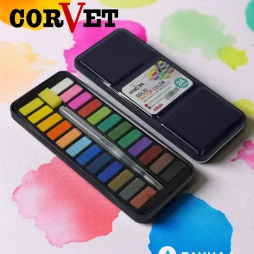 Solid Water Color 24 Colors With Brush - Corvet