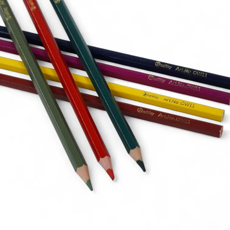 Color Pencil White Wood 12 Colors Long - One way - Image 2