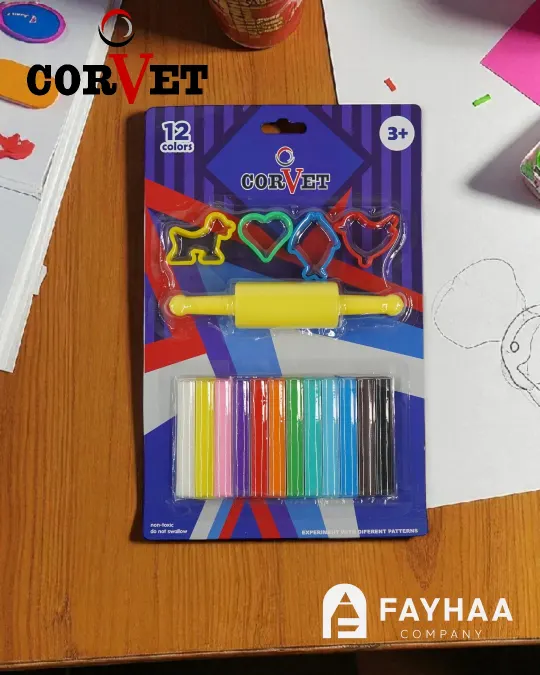 Modeling Clay 12 Pcs With Toys - Corvet