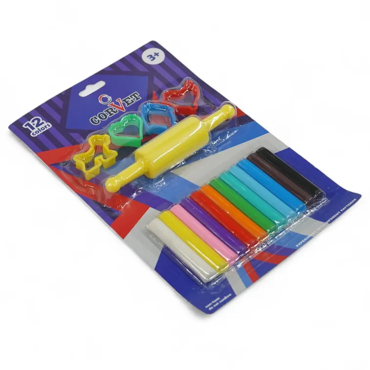 Modeling Clay 12 Pcs With Toys - Corvet - Image 3